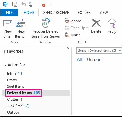 recover deleted files in outlook