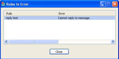 Rules In Error Cannot Reply in Outlook