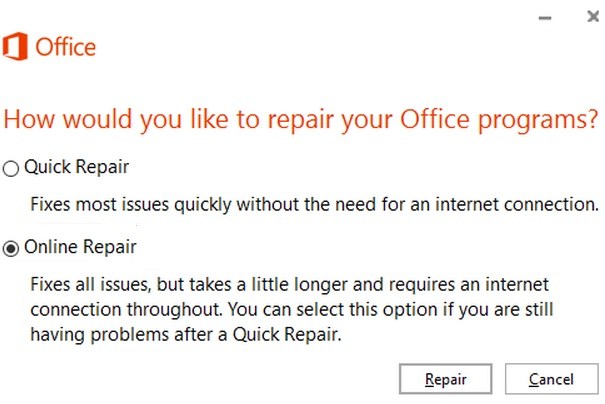 Windows 10 Outlook Repair